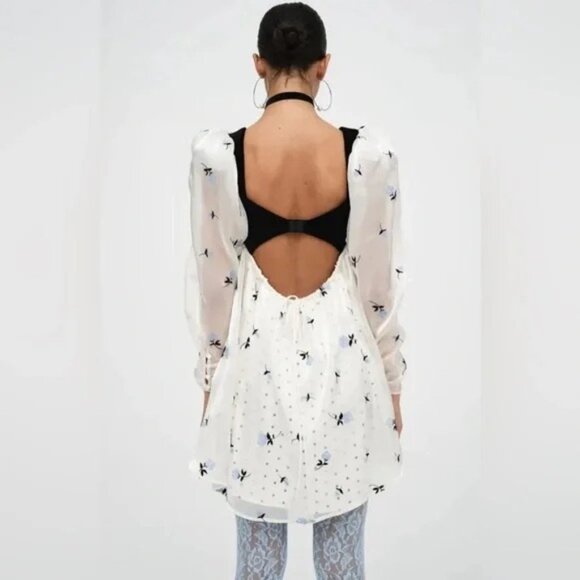 NEW For Love & Lemons Marcella Girlhood White Coquette Lolita Dress Size XS - Picture 2 of 13